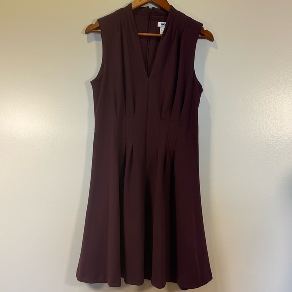 DKNY women’s burgundy midi length dress, size 8, NWOT - Picture 2 of 12